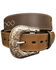 Image #1 - G-Bar-D Men's Diamond Concho Leather Belt, Brown, hi-res