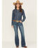 Image #1 - Ariat Women's Medium Wash Mid Rise Leslie Slim Trouser Stretch Denim Jeans, Medium Wash, hi-res
