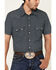 Image #3 - Rock & Roll Denim Men's Geo Print Short Sleeve Pearl Snap Western Shirt , Blue, hi-res