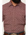 Image #3 - Gibson Trading Co Men's Gypsy Den Medallion Print Short Sleeve Snap Western Shirt - Big, Burgundy, hi-res