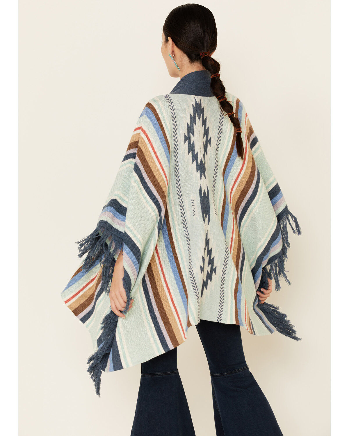 Image #4 - Tasha Polizzi Women's Topaz Ventura Serape Kimono Cardigan, Blue, hi-res