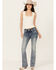 Image #3 - Grace In LA Women's Medium Wash Dreamcatcher Sequin Bootcut Stretch Denim Jeans, Medium Wash, hi-res