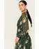 Image #2 - Jolt Women's Long Sleeve Floral Chiffon Wrap Tier Dress, Green, hi-res