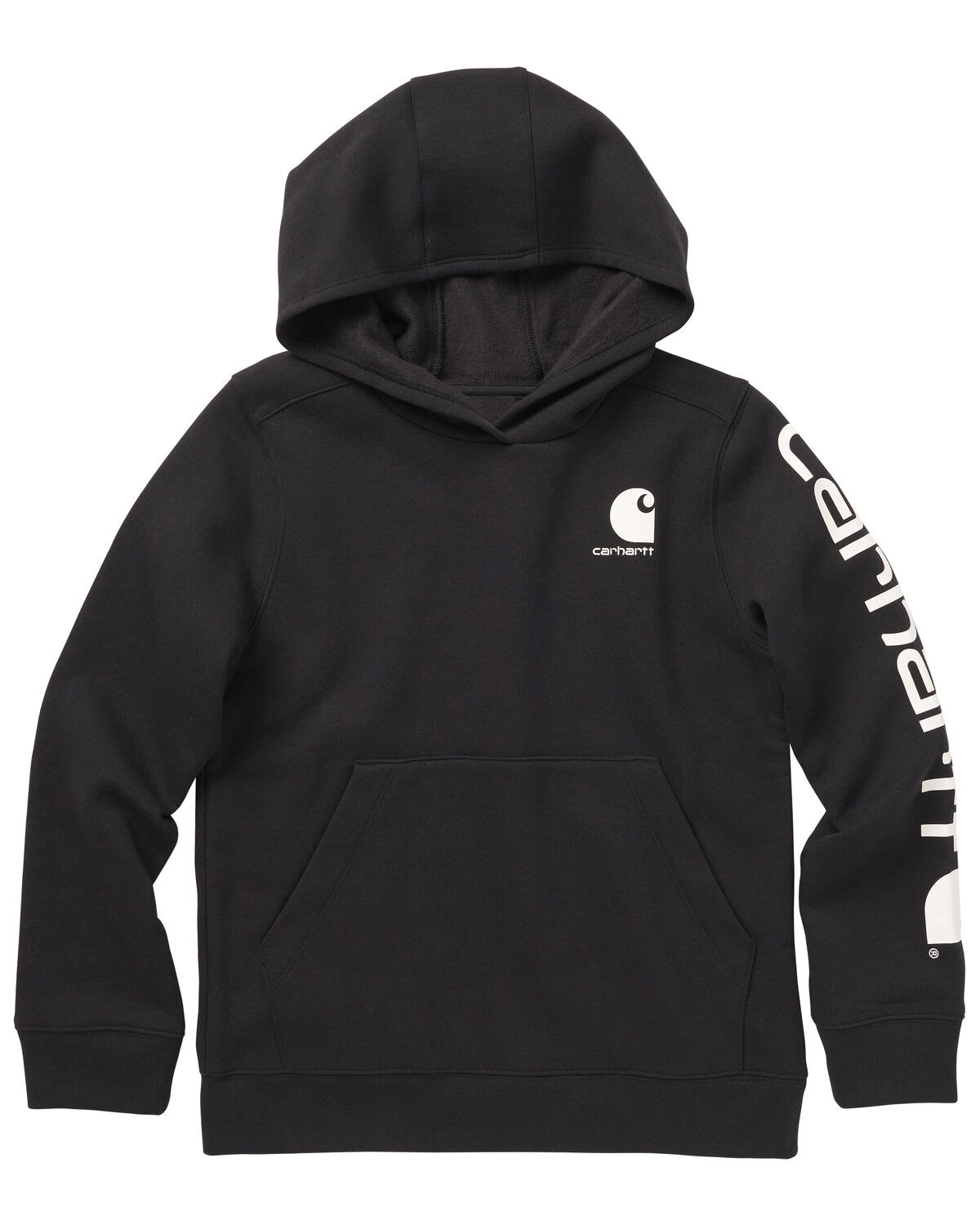 Image #1 - Carhartt Little Boys' Logo Hooded Sweatshirt, Black, hi-res