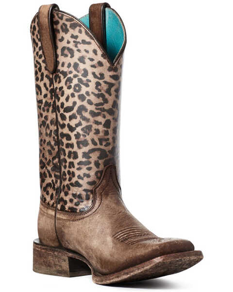 Ariat Women's Circuit Savanna Western Boots - Wide Square Toe, Brown, hi-res