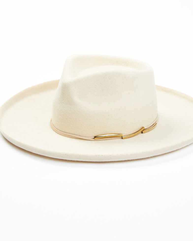 Shyanne Women's Cream Stile Suede Band Wool Felt Western Hat , Cream, hi-res