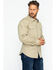 Image #4 - Hawx Men's Twill Pearl Snap Long Sleeve Western Work Shirt - Tall , Beige/khaki, hi-res