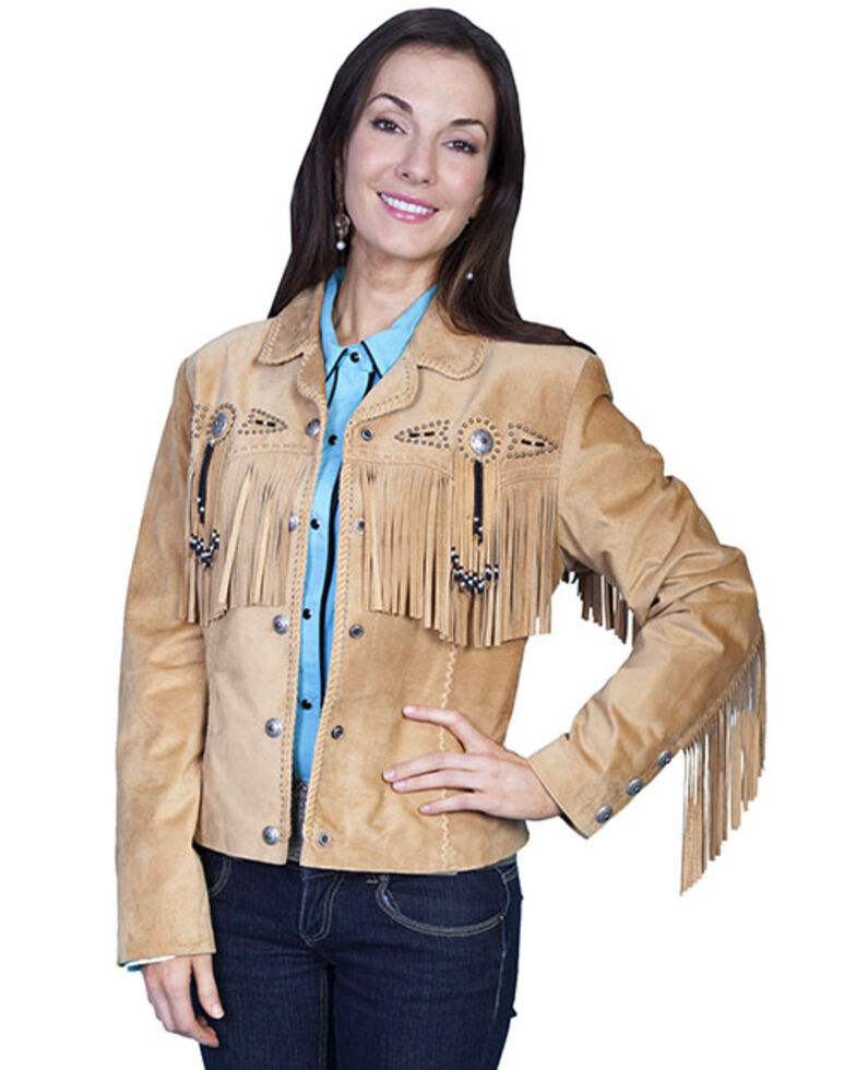 Scully Women's Suede Leather Fringe Jacket - Plus, Rust Copper, hi-res