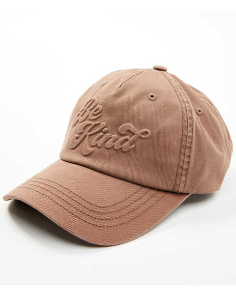 Image #1 - Cleo + Wolf Women's Be Kind Embossed Ball Cap, Brown, hi-res