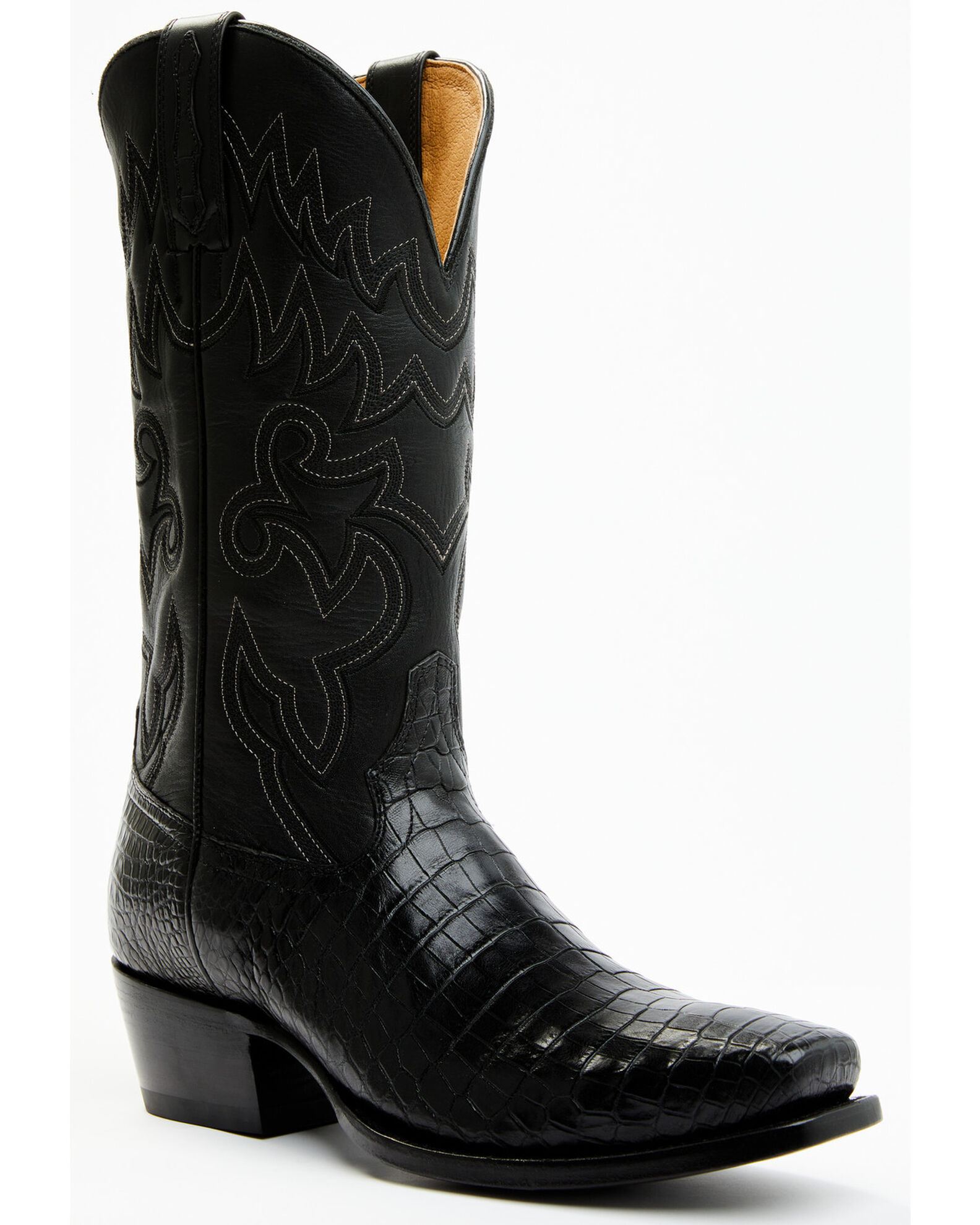 Black crocodile cowboy boots best sale