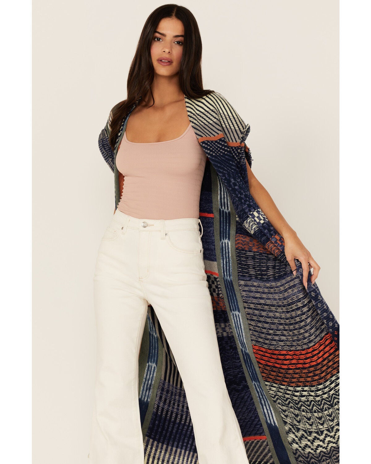 Free People Women's Blue Skies Maxi Vest, Blue, hi-res