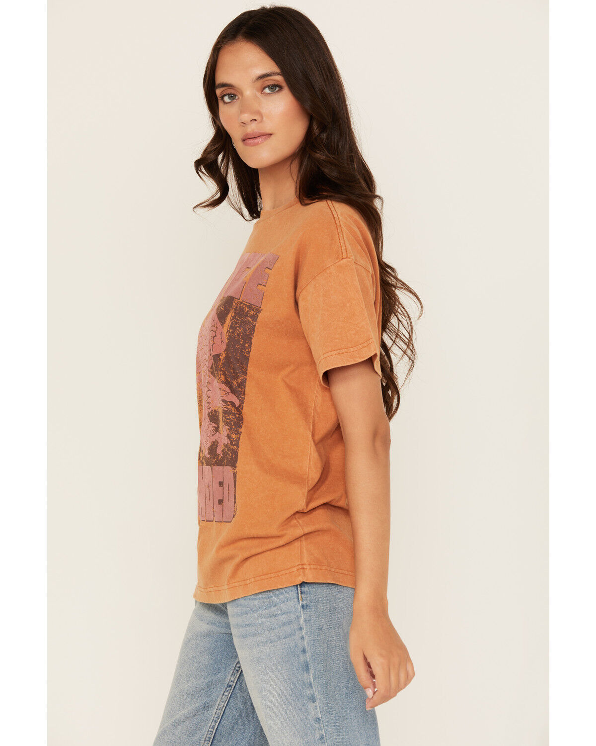 Image #2 - Cleo + Wolf Women's Eagle Short Sleeve Boyfriend Graphic Tee, Rust Copper, hi-res