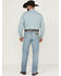 Image #2 - Wrangler Men's Cowboy Cut Vintage Light Wash Regular Fit Stretch Denim Jeans, Light Wash, hi-res
