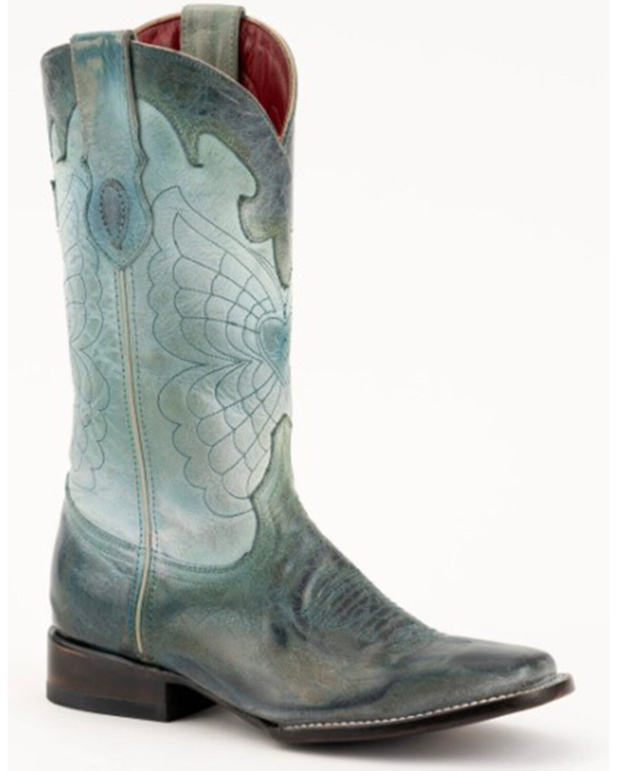 Image #1 - Ferrini Women's Glacier Butterfly Heart Shaft Western Boots - Square Toe, , hi-res