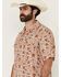Image #2 - Wrangler Men's Coastal Cowboy Print Short Sleeve Snap Western Shirt, Orange, hi-res