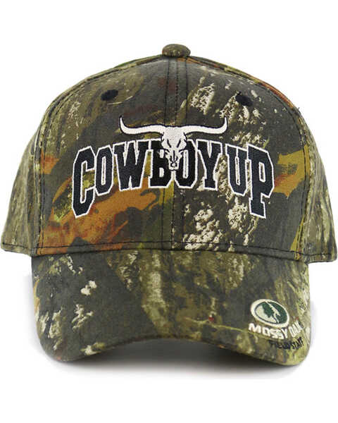 Cowboy Up Allover Camo Ball Cap, Camouflage, hi-res