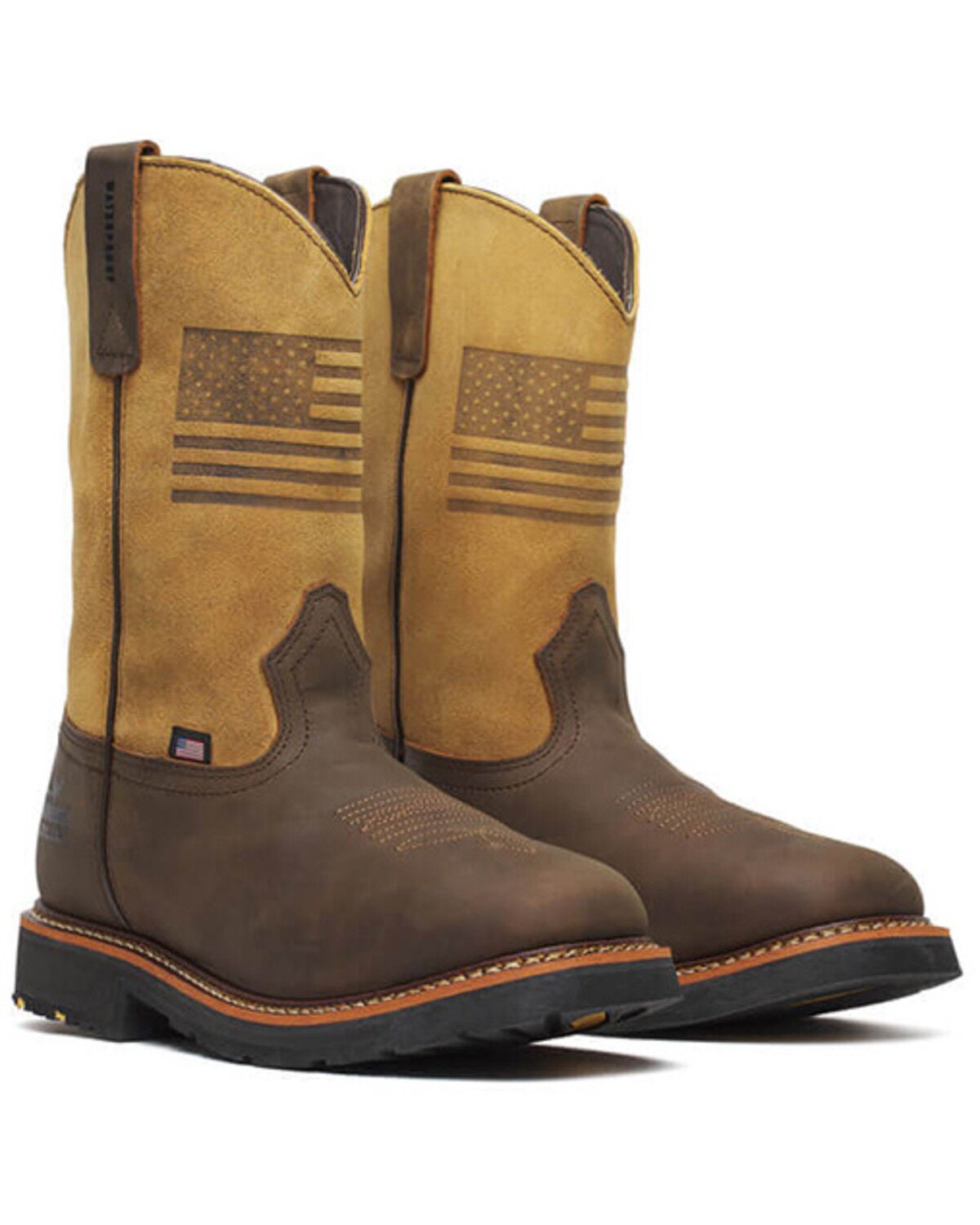 Thorogood Men's 11" USA Waterproof Wellington Work Boots - Soft Toe, Brown, hi-res