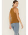 Image #3 - Panhandle Women's Halter Sweater Knit Tank, Mustard, hi-res
