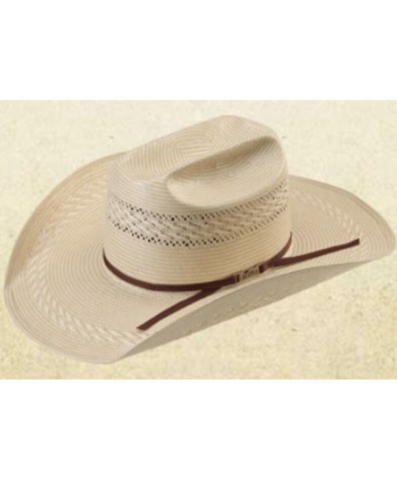 American Hat Co. Whiskey Ranch Two Cord Cattleman Straw Western Hat - White, Natural, hi-res
