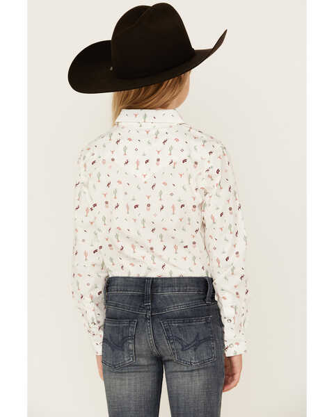 Image #4 - Ariat Girls' Santa Fe Print Long Sleeve Snap Western Shirt, Multi, hi-res