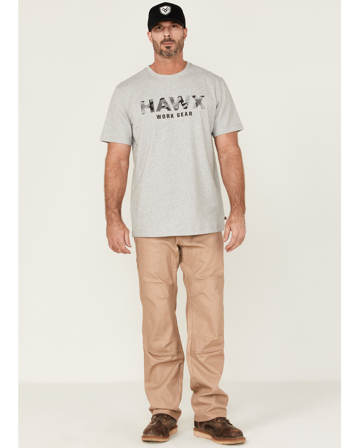 Image #2 - Hawx Men's Camo Logo Graphic Work T-Shirt, Light Grey, hi-res