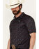 Image #2 - Ariat Men's Palm Tree Print Short Sleeve Performance Polo Shirt, Black, hi-res