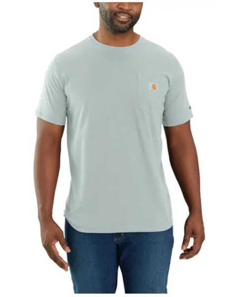 Carhartt Men's Force Relaxed Fit Midweight Short Sleeve Pocket T-Shirt, Seafoam, hi-res