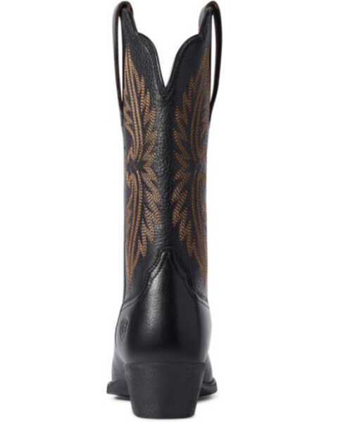 Image #3 - Ariat Women's Black Deertan Heritage R Toe Stretch Fit Full-Grain Western Boot - Round Toe, Black, hi-res