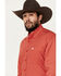 Image #2 - Cinch Men's Geo Print Long Sleeve Button-Down Western Shirt, Red, hi-res