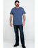Hawx Men's Pocket Crew Short Sleeve Work T-Shirt , Heather Blue, hi-res
