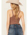 Image #4 - Fornia Women's Ribbed Lettuce Edge Brami, Brown, hi-res