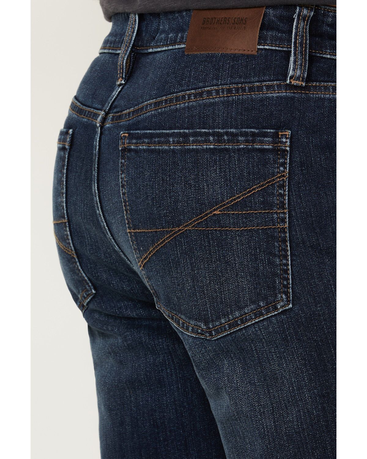 Image #4 - Brothers and Sons Men's Diamond Back Dark Wash Stretch Slim Straight Jeans, Dark Wash, hi-res