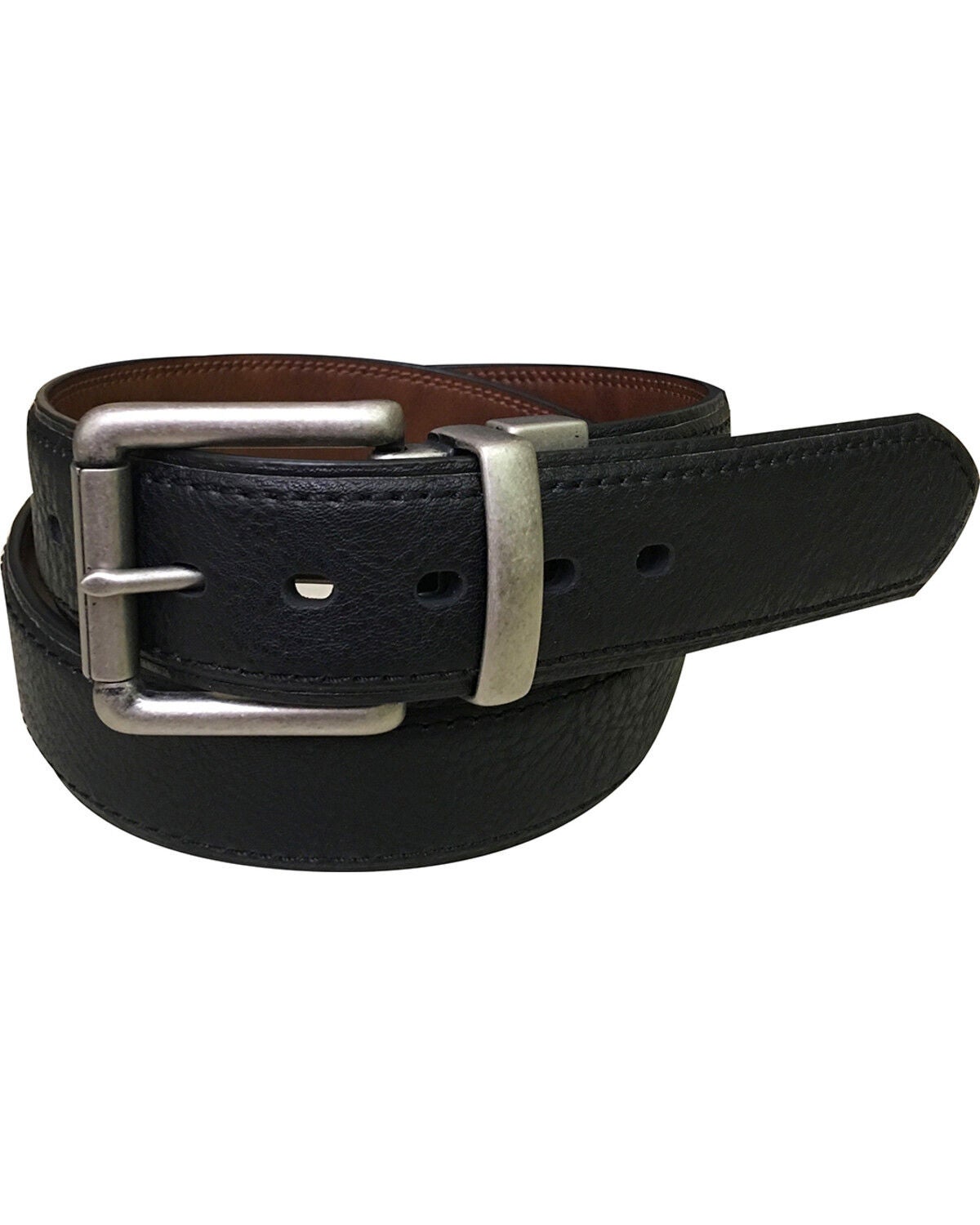 Berne Men's Reversible Leather Belt, Black, hi-res