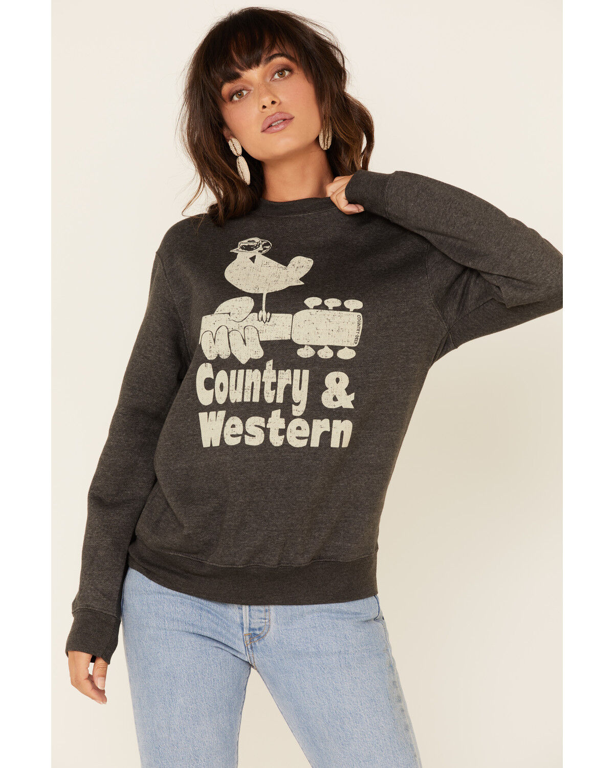 Image #1 - Country Deep Women's Country N Western Vintage Graphic Concert Tee, Charcoal, hi-res