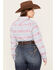 Image #4 - Ariat Women's R.E.A.L Billie Jean Southwestern Print Shirt - Plus, Blue, hi-res