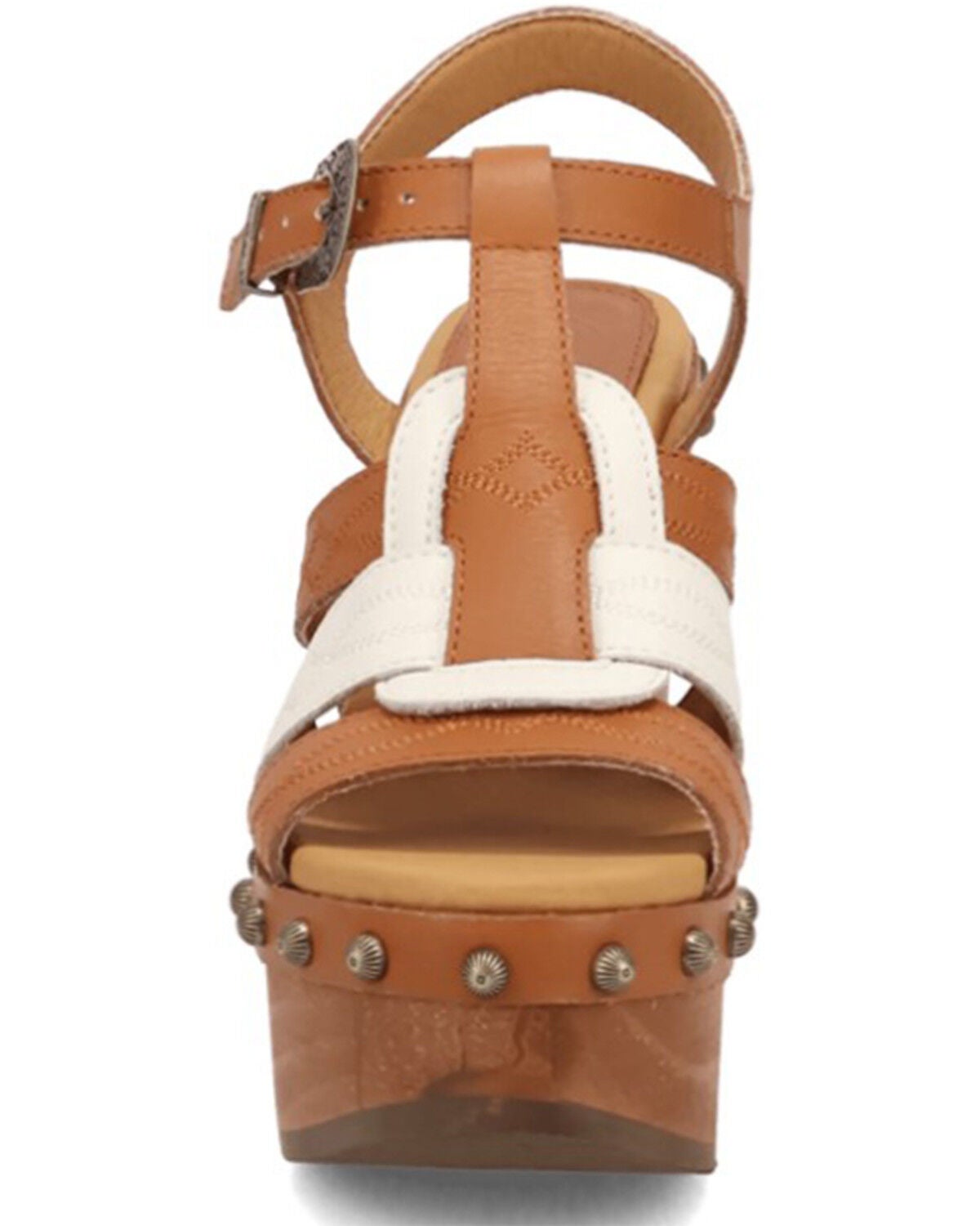 Image #4 - Dingo Women's Cosmo Wooden Wedge Sandals, Brown, hi-res