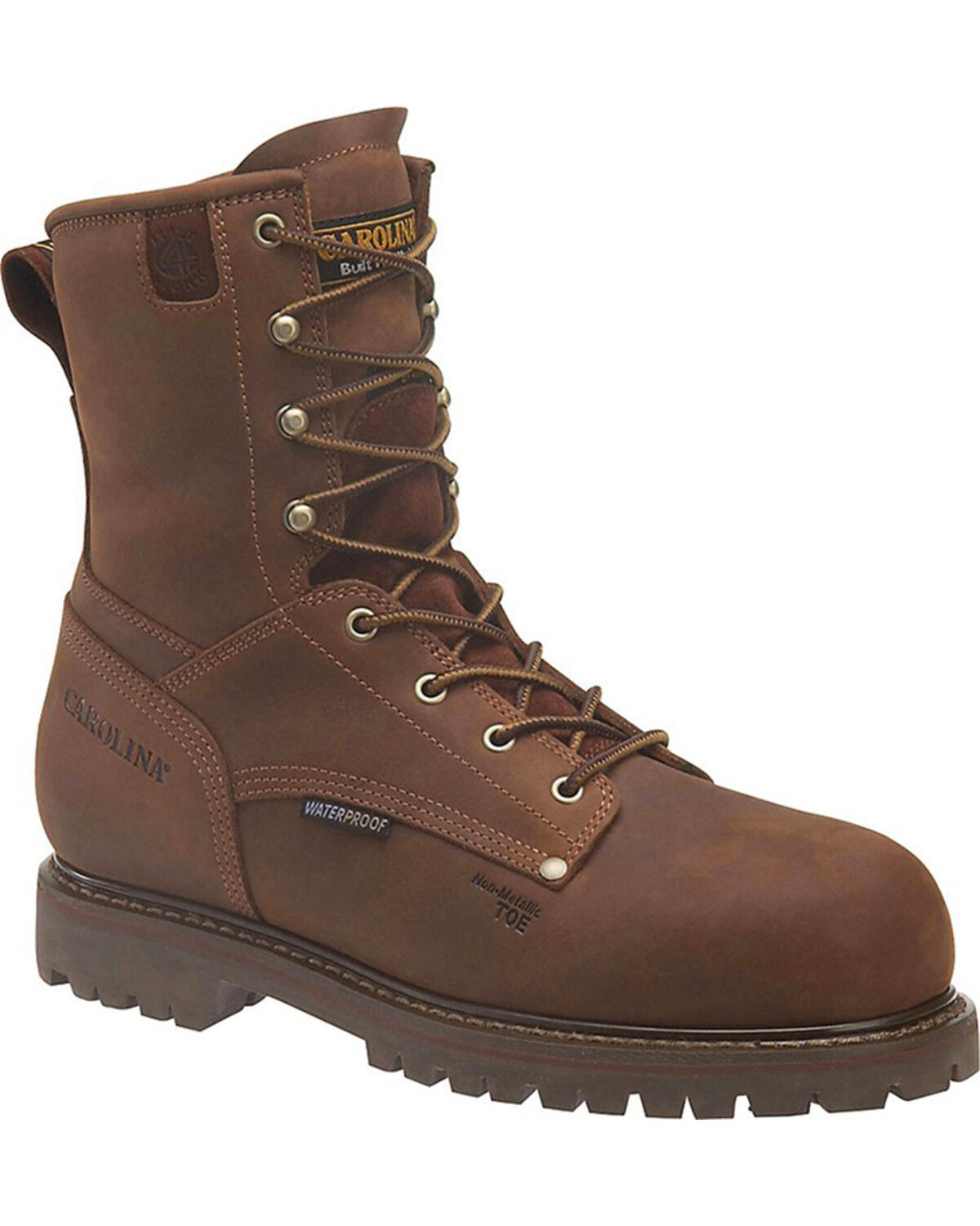 Image #1 - Carolina Men's 8" Insulated WP Work Boots - Composite Toe, Brown, hi-res