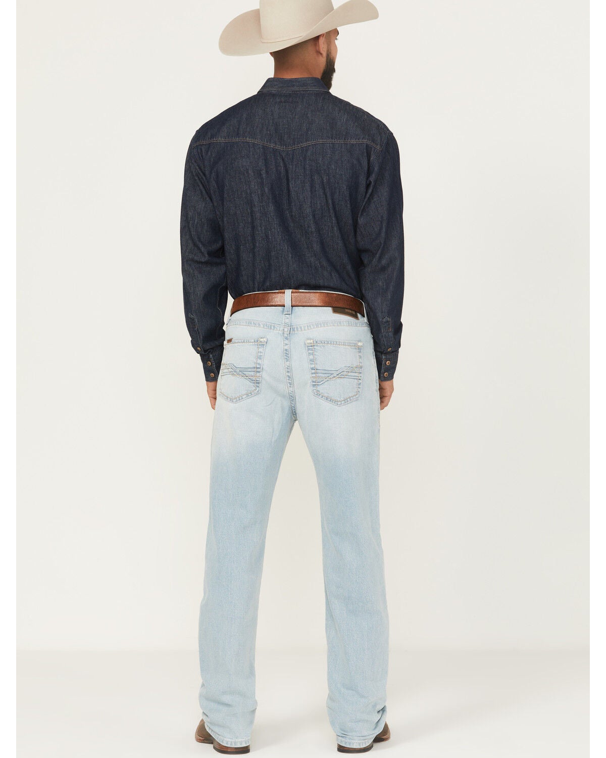 Image #3 - Ariat Men's M7 Clive Light Wash High Rise Slim Straight Stretch Denim Jeans, Light Wash, hi-res