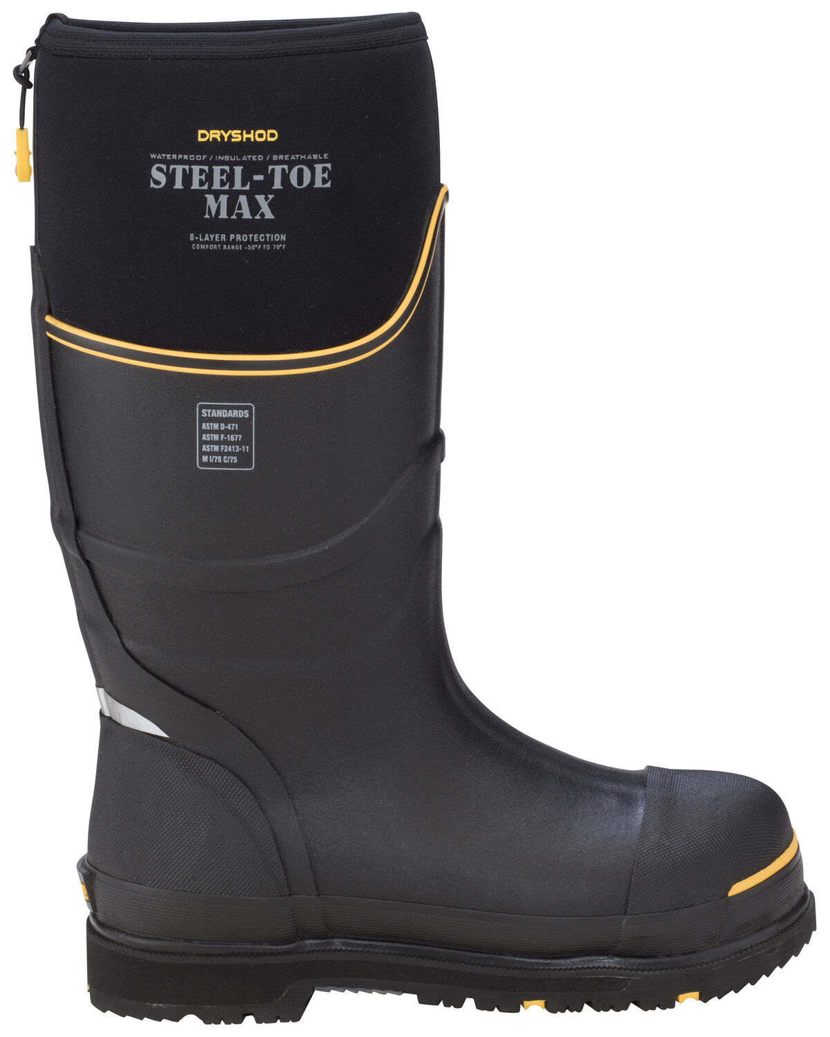 Image #2 - Dryshod Men's Steel Toe Max Cold Conditions Protective Boots - Steel Toe, Black, hi-res