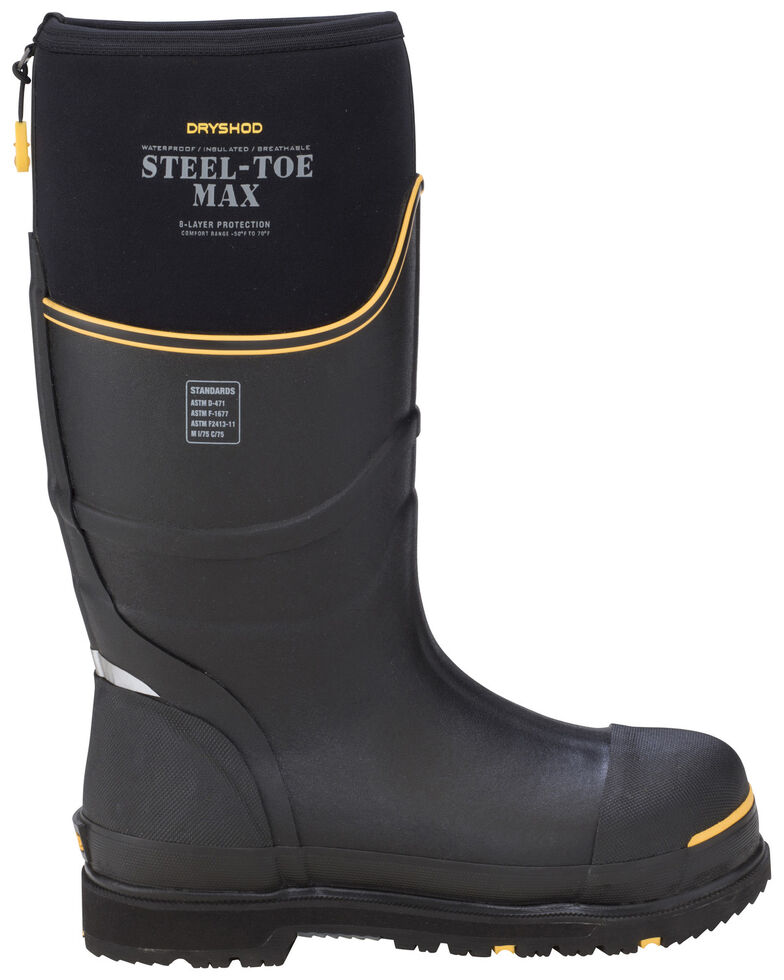 Dryshod Men's Steel Toe Max Cold Conditions Protective Boots, Black, hi-res