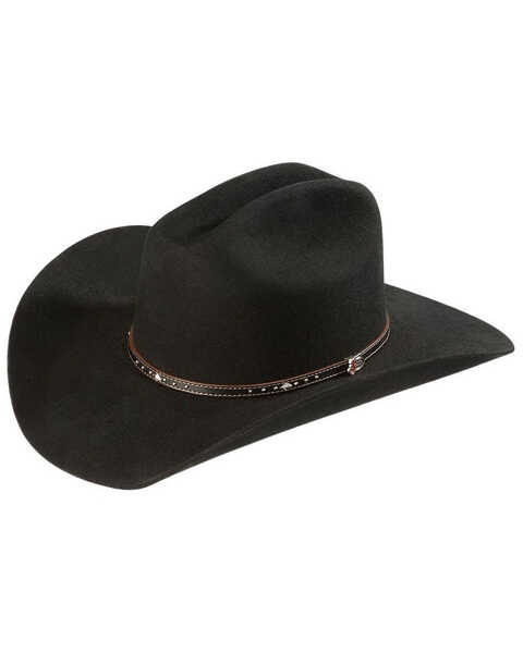 Justin Men's 2X Black Hills Wool Cowboy Hat, Black, hi-res
