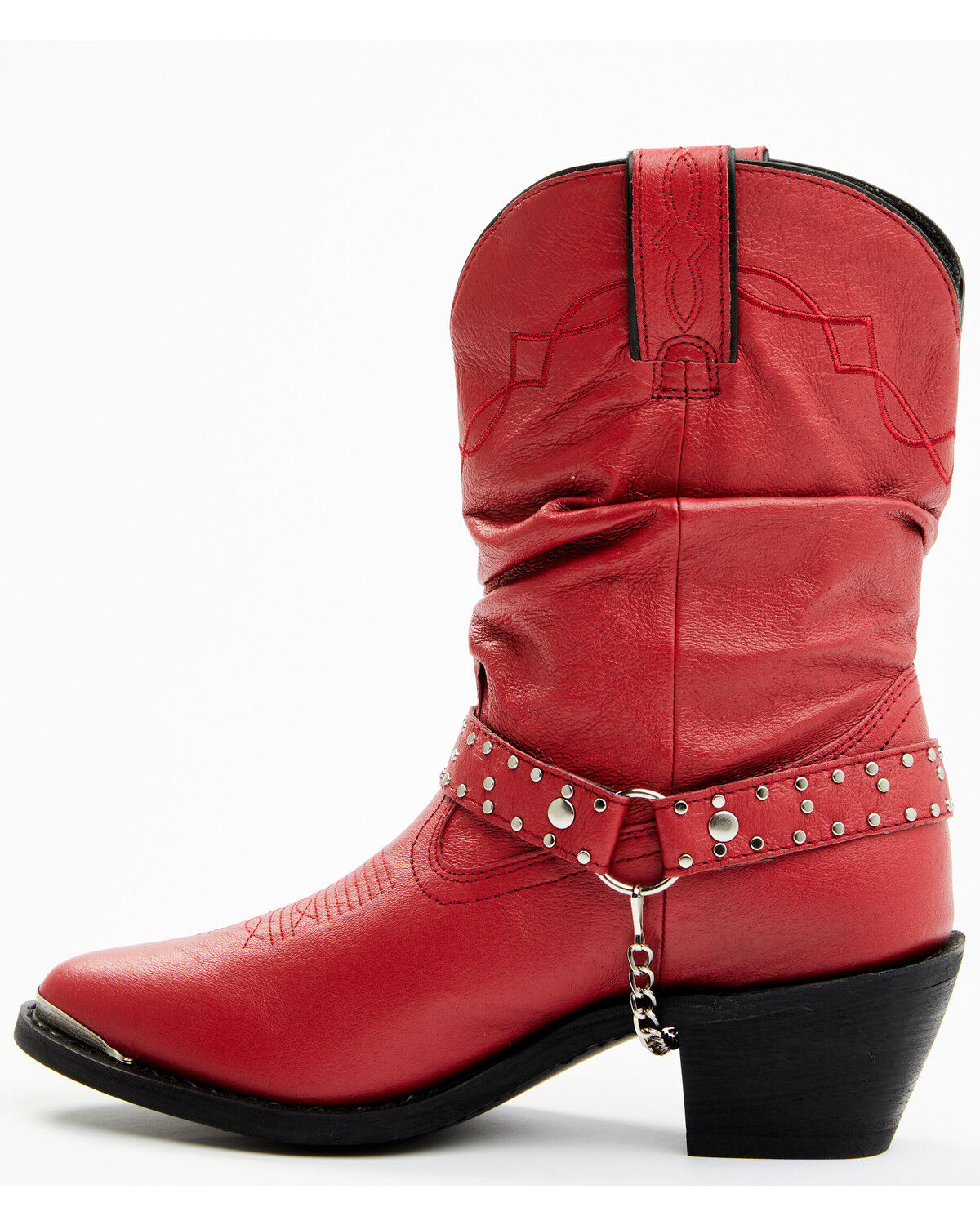Image #2 - Shyanne Women's Ally Slouch Harness Fashion Boots - Round Toe, Red, hi-res