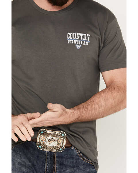 Image #2 - Cowboy Hardware Men's Country It's Who I Am Short Sleeve Graphic T-Shirt, Charcoal, hi-res