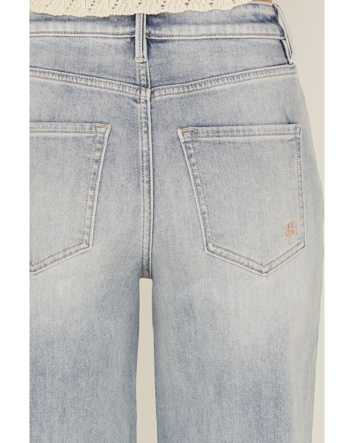 Image #4 - Miss Me Women's Light Wash High Rise Super Wide Stretch Denim Jeans, Light Wash, hi-res
