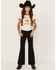 Image #1 - Rock & Roll Denim Girls' Cheetah Print Trouser Jeans, Black, hi-res