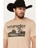 Image #2 - Wrangler Men's Boot Barn Exclusive Desert Logo Short Sleeve Graphic T-Shirt , Sand, hi-res