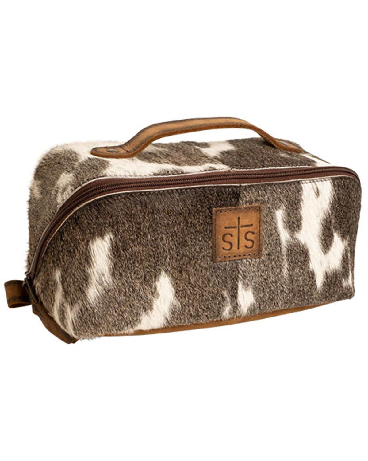 Image #1 - STS Ranchwear by Carroll Women's Cowhide Elise Makeup Bag, Tan, hi-res