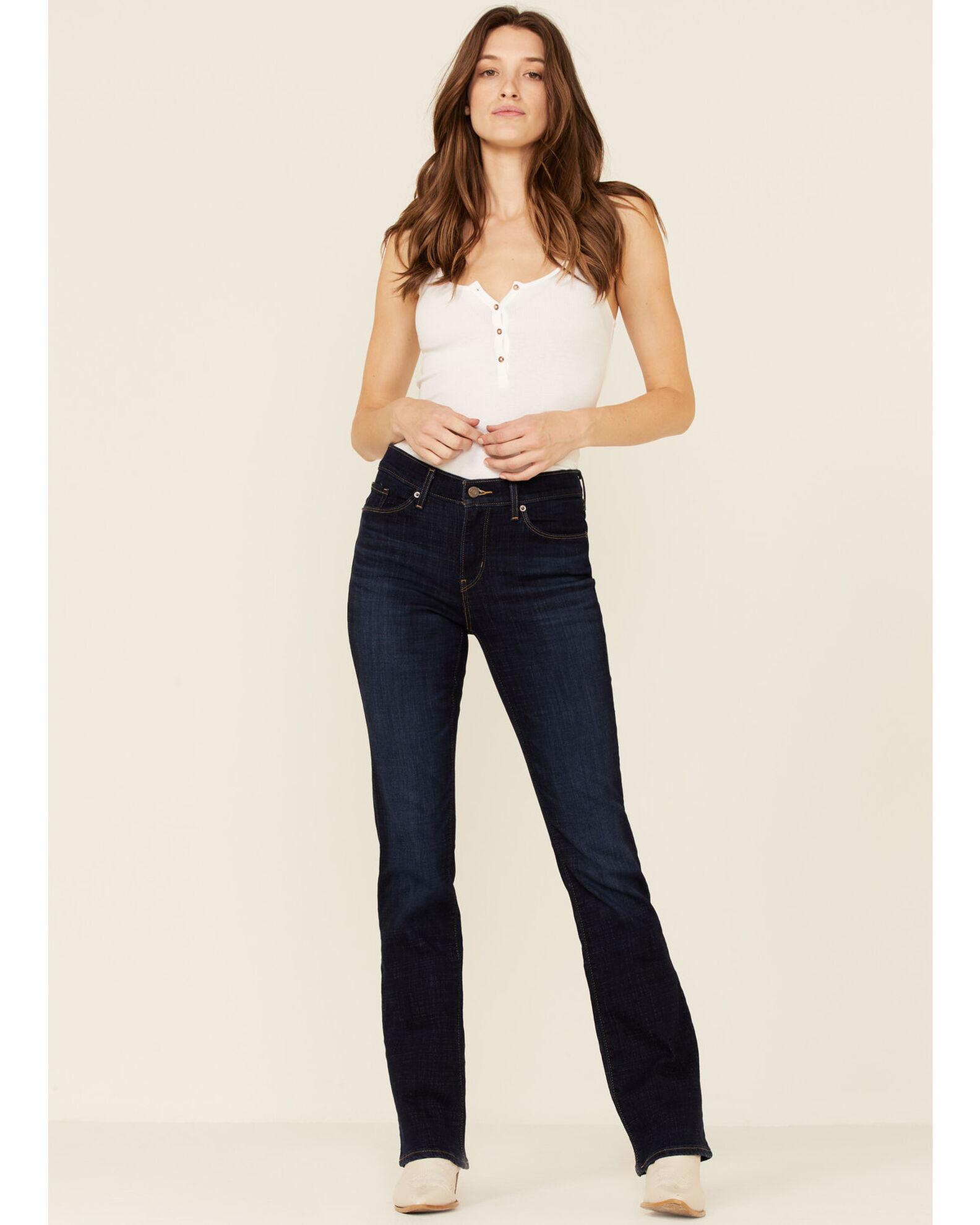 Levi s Women s Distressed Dark Wash Classic Bootcut Jeans