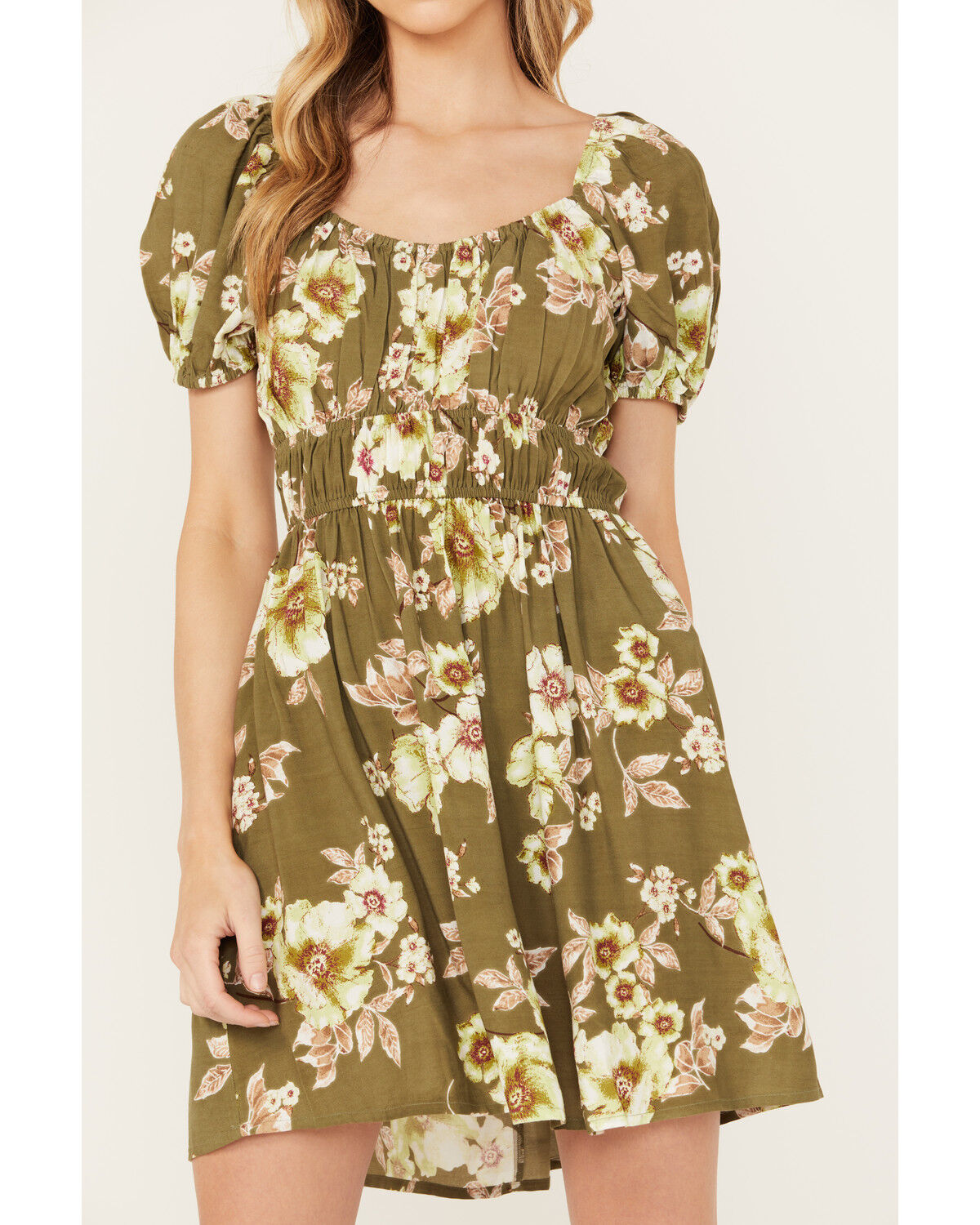 Image #3 - Band of the Free Women's Floral Print Mini Dress, Sage, hi-res
