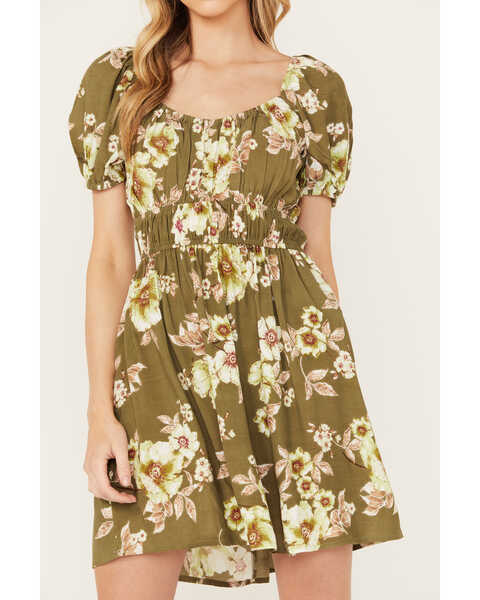 Image #3 - Band of the Free Women's Floral Print Dress, Sage, hi-res